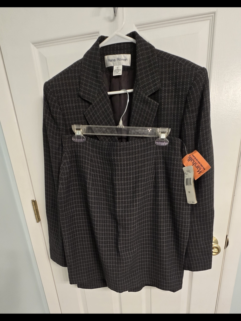 Rena Rowan Women's Vintage Charcoal Pinstripe Blazer and Skirt Set NWT. Size 12